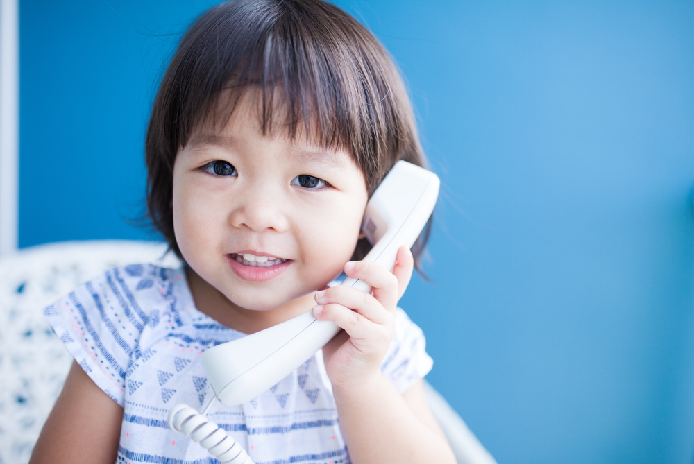 A child on the telephone