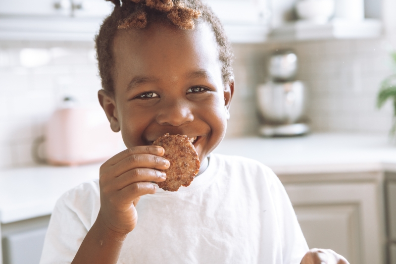 A child eats a cookie